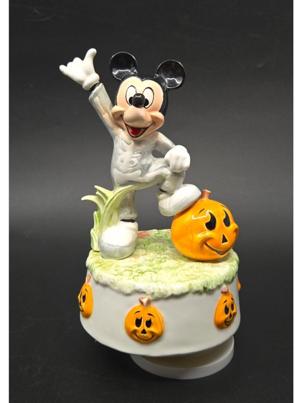 Disney Mickey Mouse Halloween Skeleton Rotating Music Box, Schmid for Disney